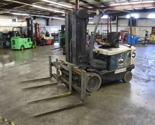 crown single double forklift used press