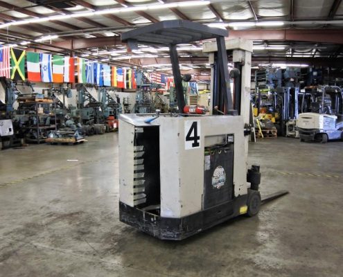 crown stand up forklift used press