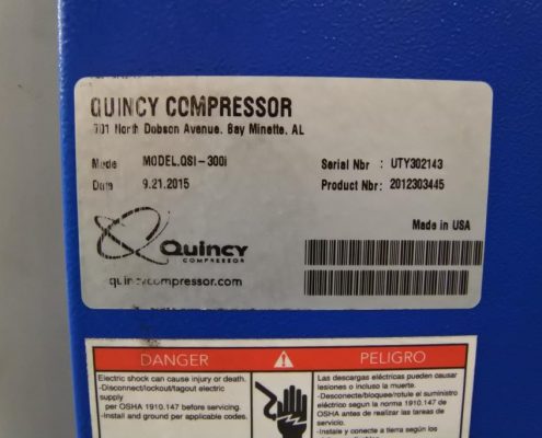 quincy 60 hp screw compressor